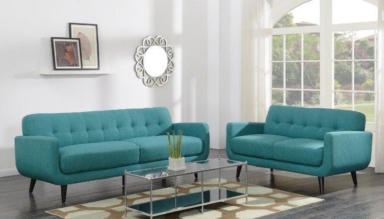 Teal loveseat shop