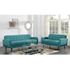 Elements International Freeport FREEPORT HEIRLOOM TEAL SOFA | WITH PILLOWS