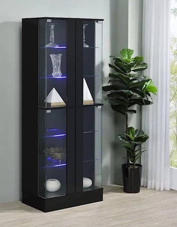 LED BLACK CURIO CABINET | .