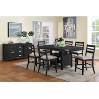 PALAZZO BLACK 7 PIECE PUB SET | .