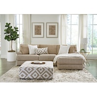 CLARISSA TOAST 2 PIECE SECTIONAL, | WITH RAF CHAISE