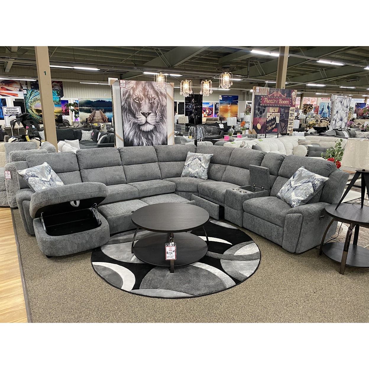 Henglin Home Furnishings Belize BELIZE GREY 6 PIECE POWER SECTIONAL | WITH S