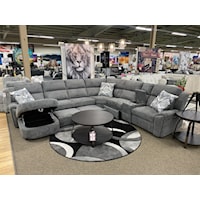 BELIZE GREY 6 PIECE POWER SECTIONAL | WITH SLEEPER