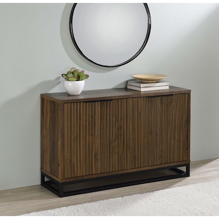 WYATT 4 DOOR BROWN ACCENT CABINET |