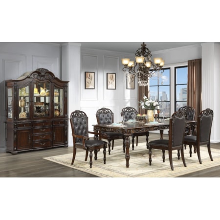 NORA BROWN 7 PIECE DINING ROOM SET | *
