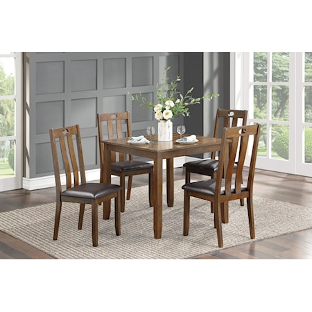BROWN AND GREY 5 PIECE DINING SET |