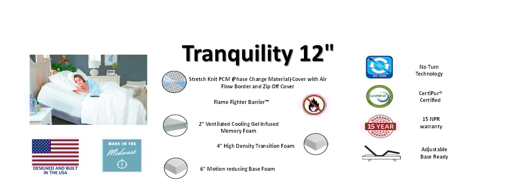 TRANQUILITY 12" SPLIT HEAD QUEEN | MATTRESS