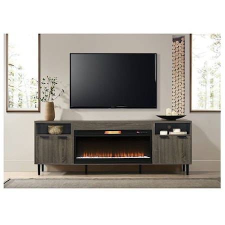 ATHLETICA GREY 85" FIREPLACE | ENTERTAINMENT