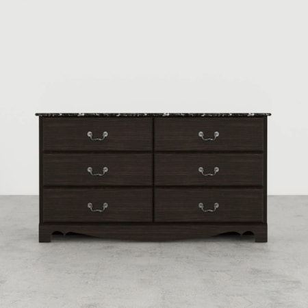 FELIPE DARK BROWN 6 DRAWER DRESSER |