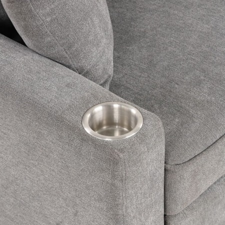 ARMANDO GREY SLEEPER SOFA WITH | CUP HOLDERS