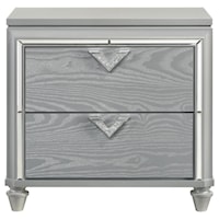 VICKI WHITE AND SILVER NIGHTSTAND |