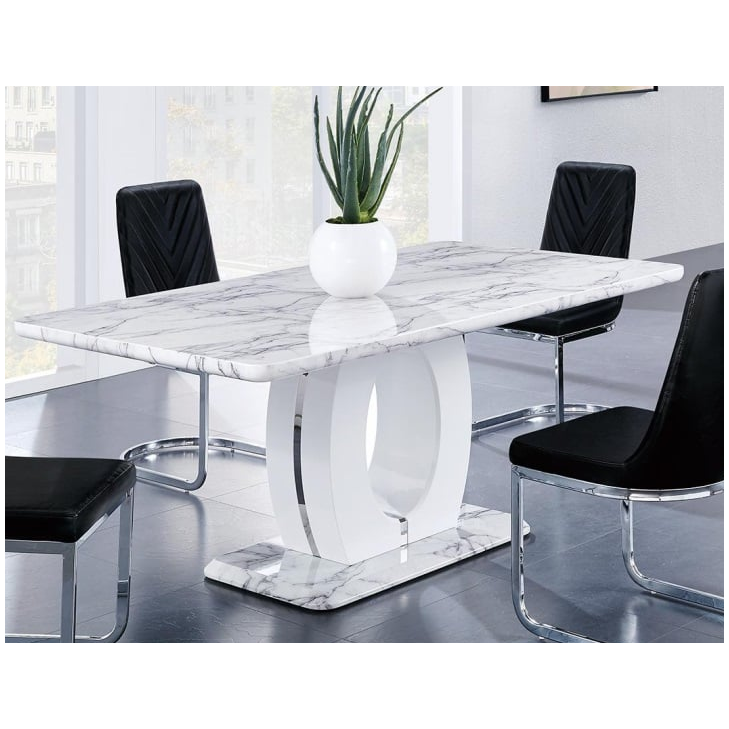 Onyx 27596 ONYX WHITE MARBLE DINING TABLE, Day Furniture