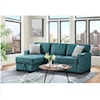 Elements International Venzy VENZY TEAL SOFA CHAISE WITH PULL | OUT BED