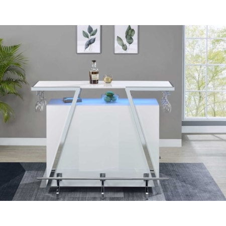 ZENITH WHITE BAR WITH LED LIGHTS |