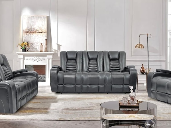 GREY MANUAL TRANSFORMER SOFA AND | LOVESEAT