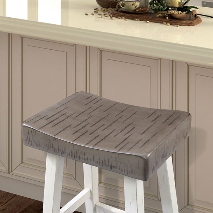 BRONCO WHITE AND GREY 24" PUB STOOL |