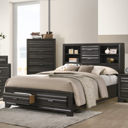 TIMMY GREY 4 PC QUEEN BEDROOM SET |