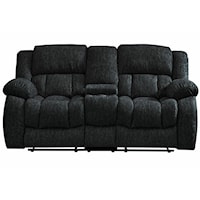 MELLOW BLACK DOUBLE RECLINING | CONSOLE LOVESEAT