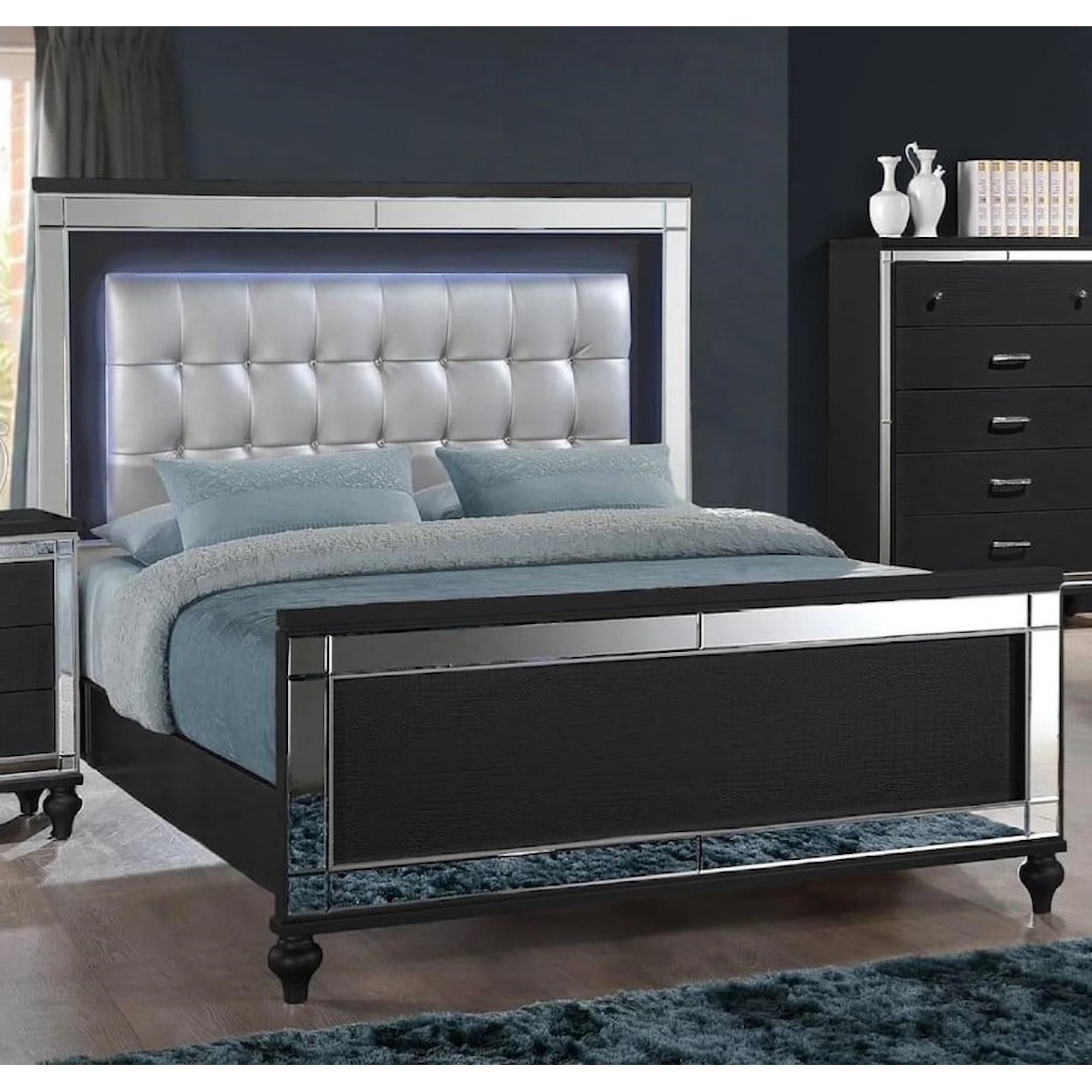 New Classic Milan MILAN BLACK 4 PIECE BEDROOM SET |