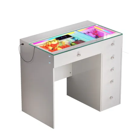 PRINCESS WHITE VANITY WITH | LED AND USB POR