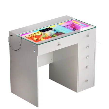 PRINCESS WHITE VANITY WITH | LED AND USB POR