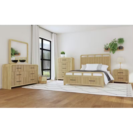 RILEY NATURAL 4 PIECE KING BEDROOM | SET
