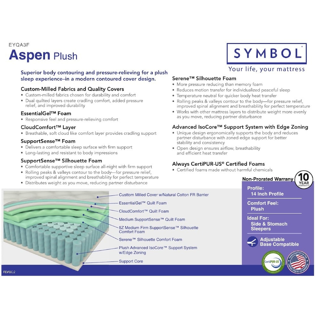 Symbol Mattress Aspen Plush ASPEN PLUSH TWIN XL MATTRESS |