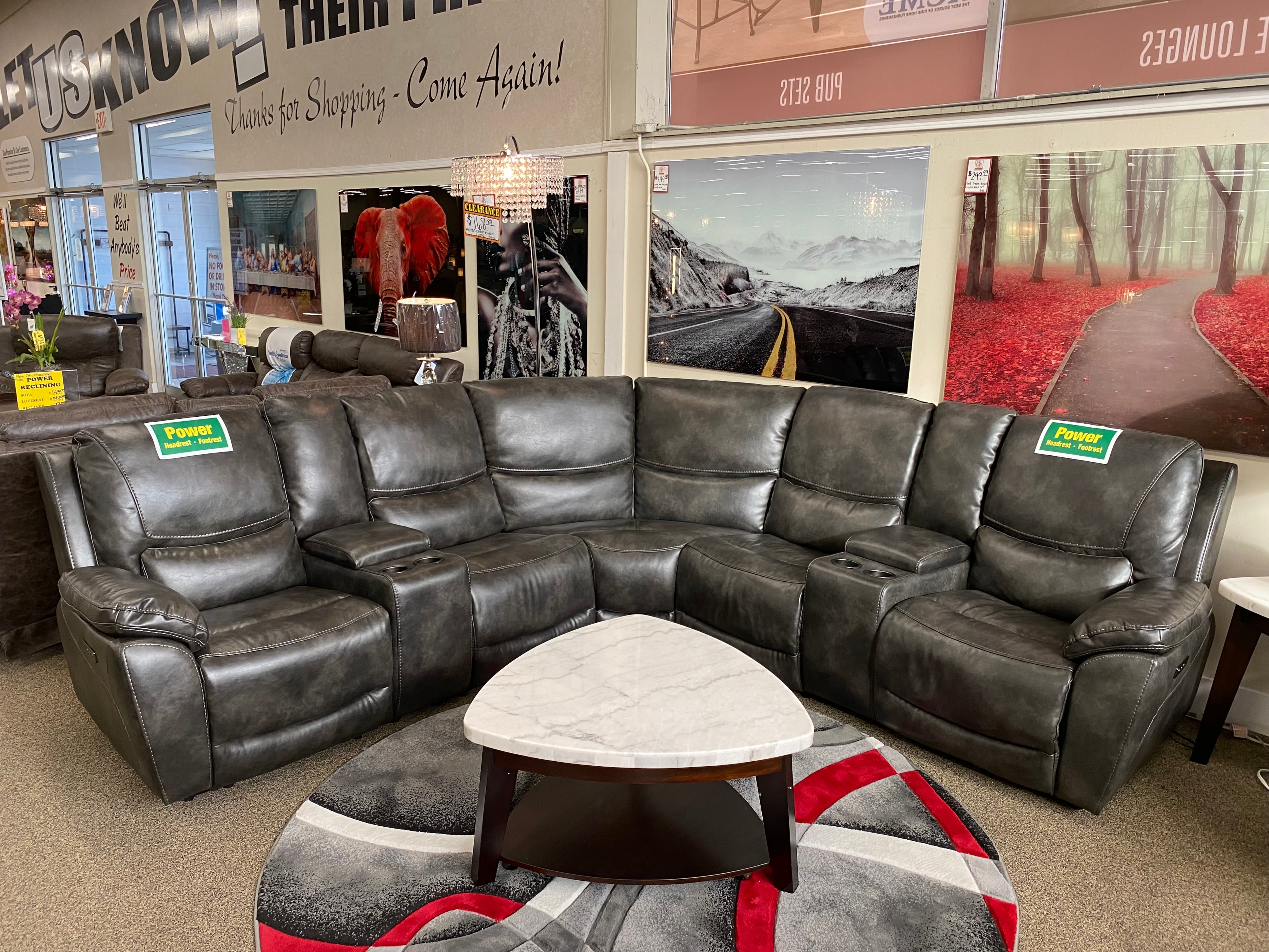 Clearance reclining sectional hot sale