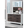 Global Furniture Liz Oak LIZ OAK AND WHITE 4 PIECE QUEEN | BEDROOM SE