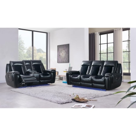 BLACKHAWK VELVET SEAT POWER SOFA |