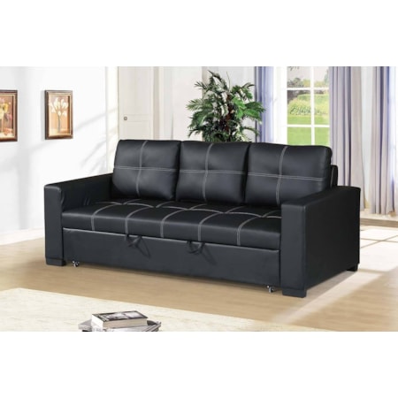 BLACK STITCHED CONVERTIBLE | SOFA