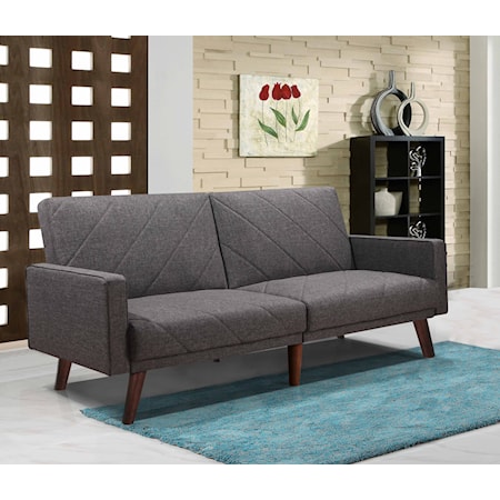 LINED DARK GREY FUTON SOFA BED |