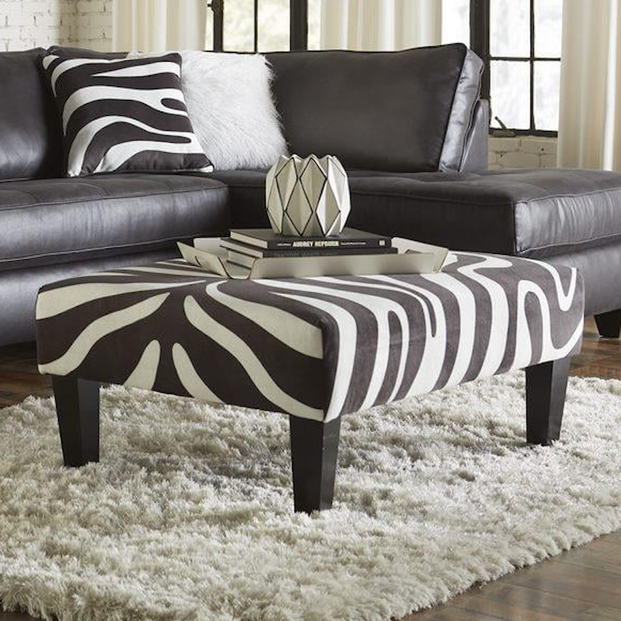 Albany Zebra ZEBRA OTTOMAN |