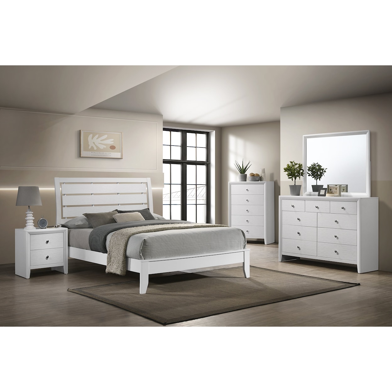 Crown Mark Evelyn EVELYN WHITE 4 PIECE QUEEN BEDROOM | SET