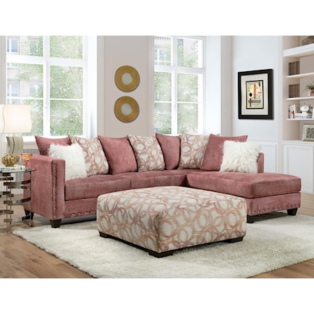 LYNN PINK 2 PC SECTIONAL |