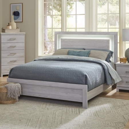 ESSENCE GREY LED QUEEN BED |