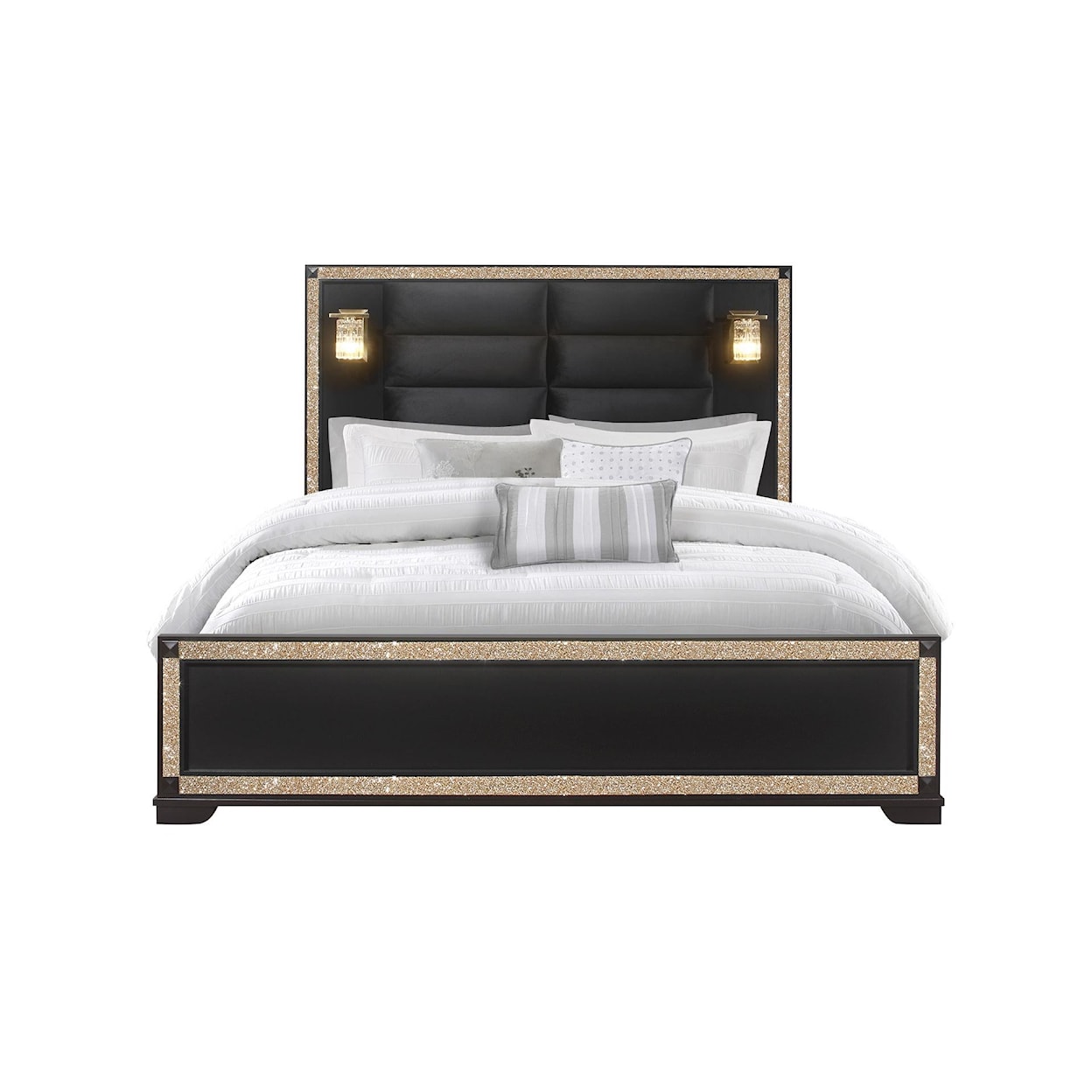Global Furniture Rivera RIVERA BLACK AND GOLD KING BED |