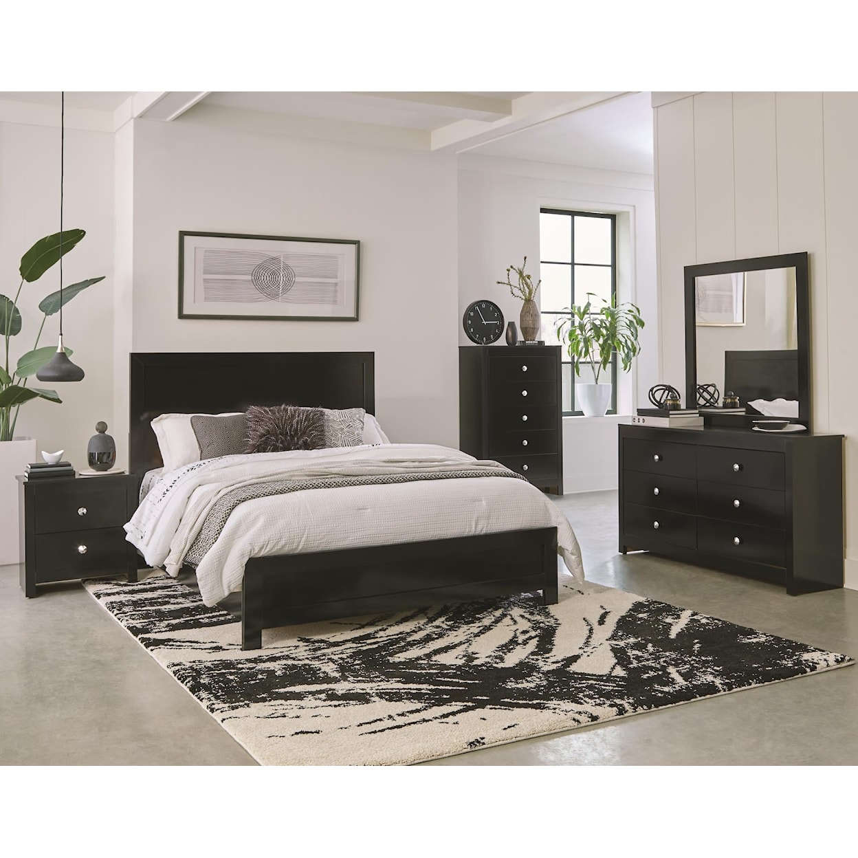 Kith Furniture Brianna Black BRIANNA BLACK QUEEN 4 PC BEDROOM | SET