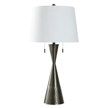 BRUSHED BLACK STEEL TABLE LAMP |