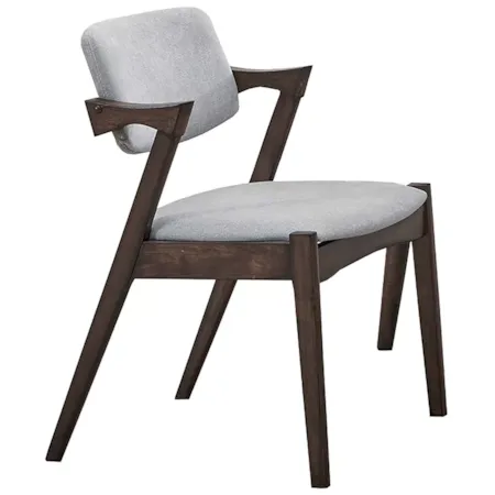 MID CENTURY BROWN & GREY ARM CHAIR | 2PB