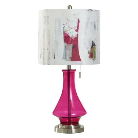 FUCHSIA FESTIVAL GLASS TABLE LAMP |