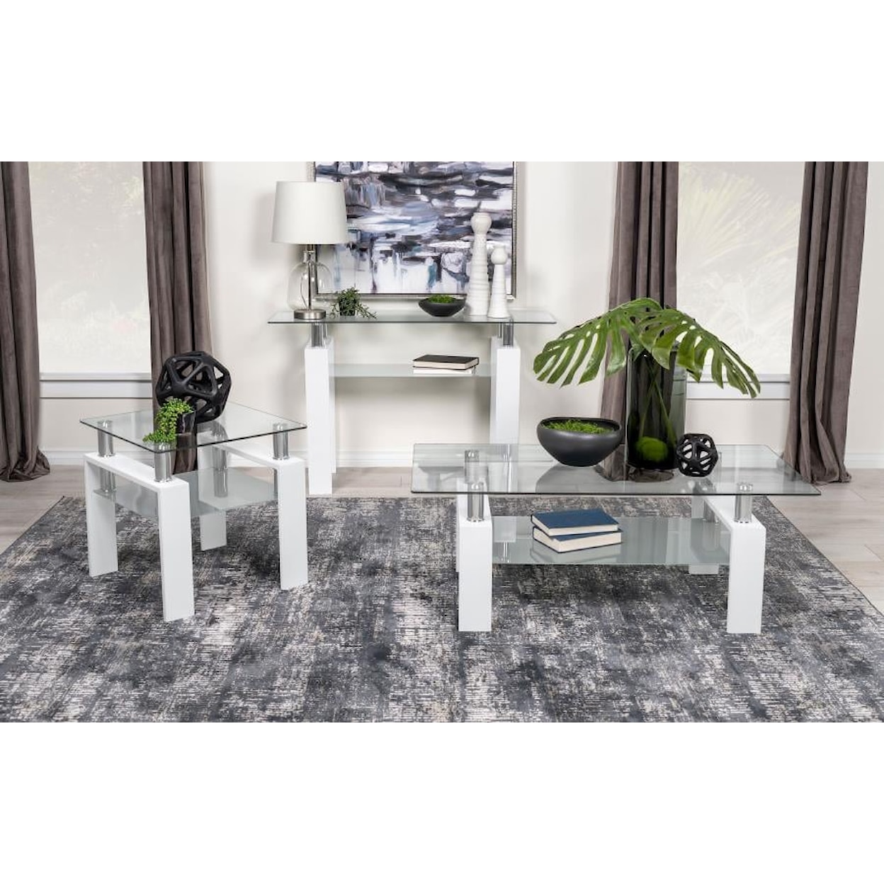 Coaster Ace White ACE WHITE COFFEE TABLE |