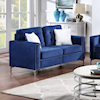 Furniture World Distributors Velvet Sofa  VELVET BLUE LOVESEAT |