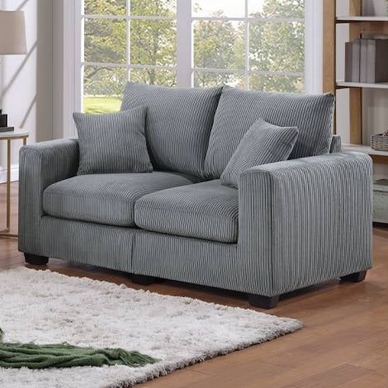 Poundex Glendales GLENDALES GREY SOFA AND LOVESEAT |