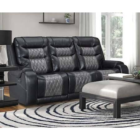 GUNSLINGER BLACK SOFA W/ USB AND | DROP DOWN