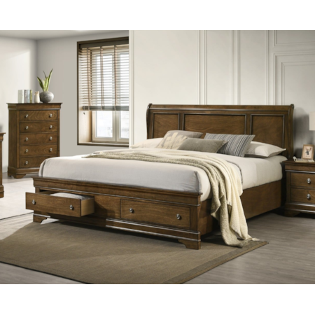 PORTOFINO BROWN 4 PIECE QUEEN | STORAGE BEDR