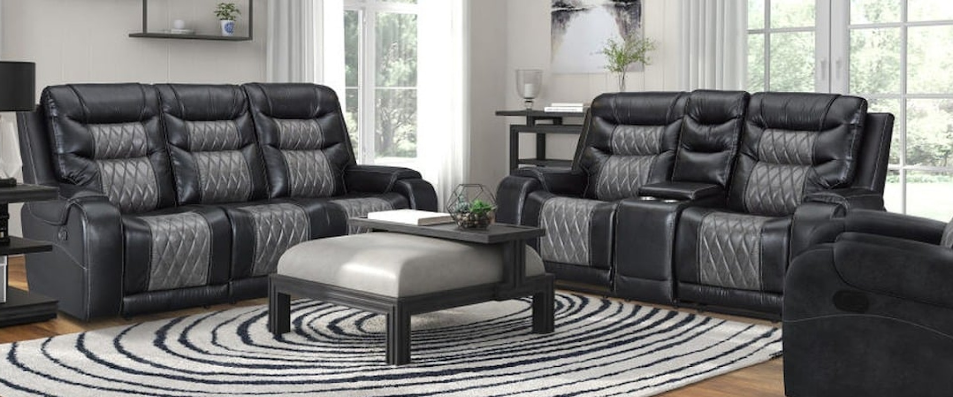 GUNSLINGER BLACK SOFA & LOVESEAT |