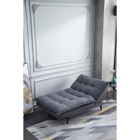 PILLOW TOP DARK GREY FUTON SOFA BED |