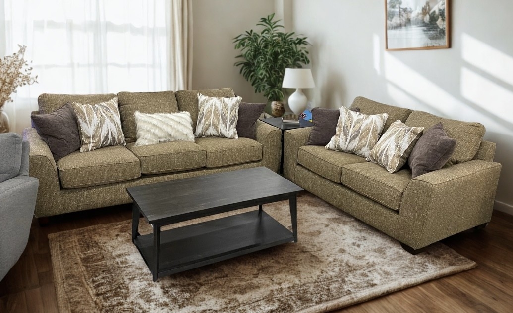 SICILY TAN SOFA AND LOVESEAT SET |