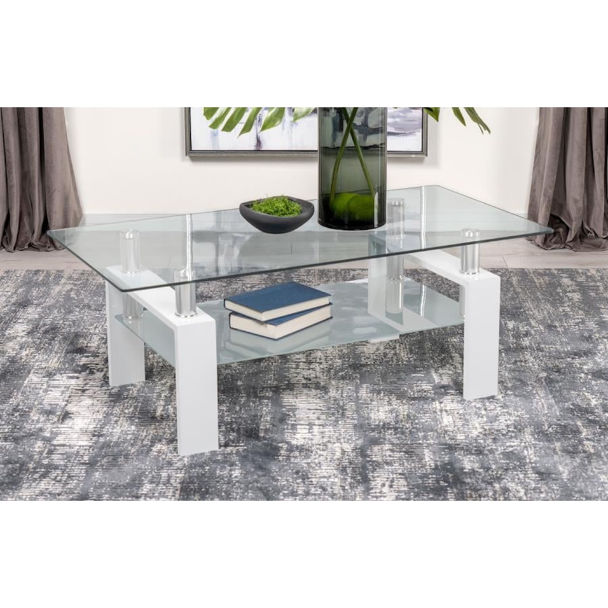 Coaster Ace White ACE WHITE COFFEE TABLE |